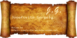Josefovits Gergely névjegykártya